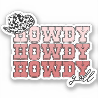 Sticker Cowgirl western casquette Howdy Y'all rodeo