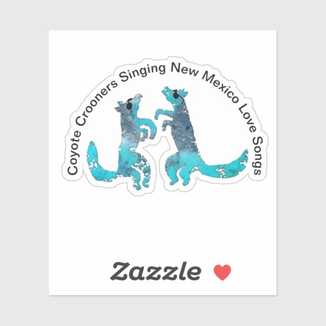 Sticker Coyote Crooners Chante Nouveau-Mexique Love Songs (Feuille)