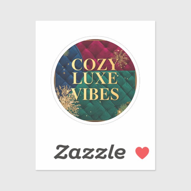 Sticker Cozy Luxe Vibes – Elegant Aesthetic Comfort Sticke (Feuille)