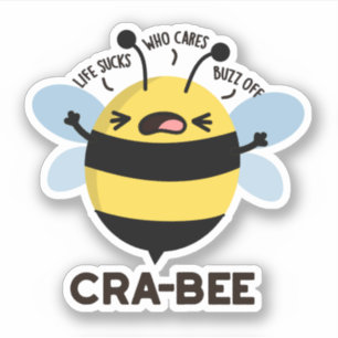 Sticker Cra-bee Funny Crabby Bee Pun