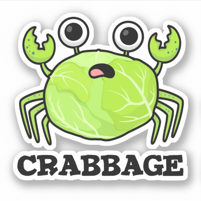 Sticker Crabbage Funky Chou Crabe Pun de crabe (Devant)