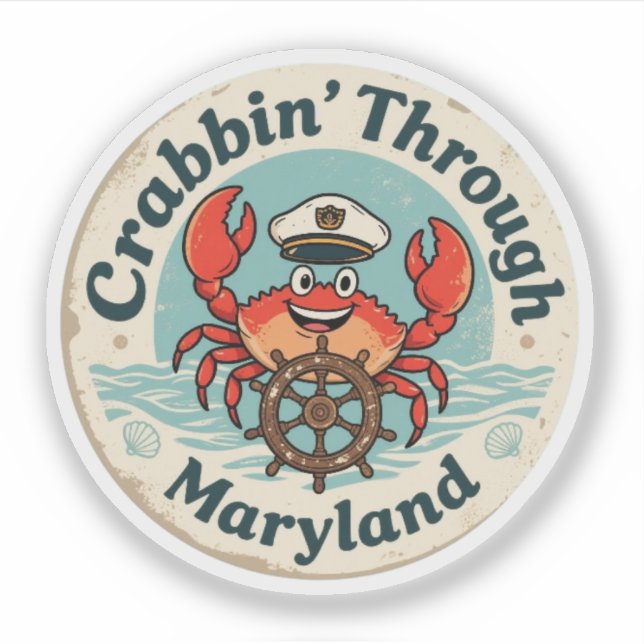 Sticker Crabbin’ Through Maryland_ Œuvres d'art côtières v (Devant)