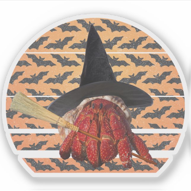 Sticker Crabe à sorcières Amusant Halloween Hermite Crabe  (Devant)