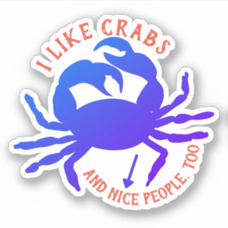 Sticker Crabe bleu drôles gens crabe personnalisé