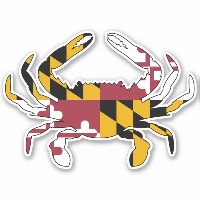 Sticker Crabe bleu du drapeau du Maryland (Devant)