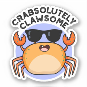 Sticker Crabe Clawsome Funky Crabe Pun