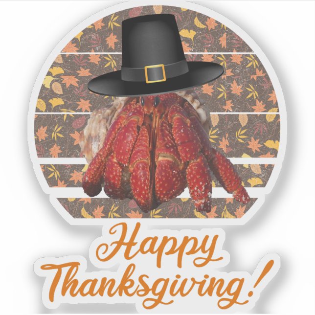 Sticker Crabe ermite de Thanksgiving (Devant)