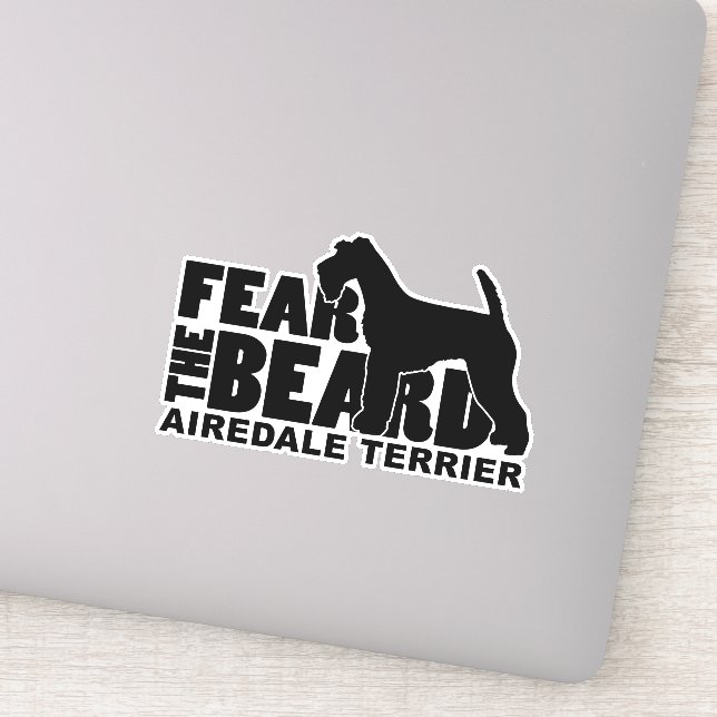 Sticker Craindre la barbe Decal pour Airedale Terrier Aver (Détail)