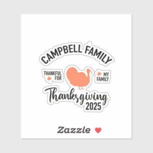 Sticker Crampbell Family 2025 Thanksgiving diner Turquie
