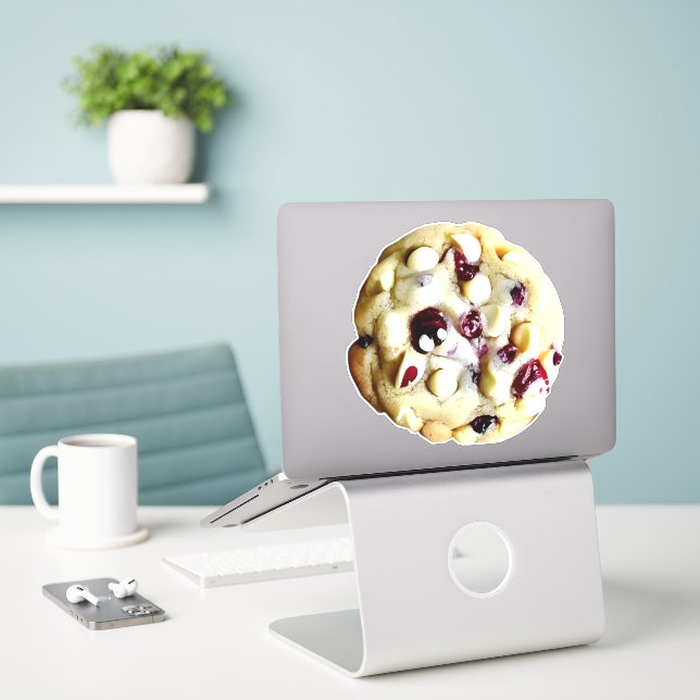 Sticker Cranberry White Chocolat Cookie (Ordinateur portable sur le bureau)