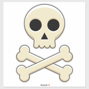 Sticker Crâne avec os