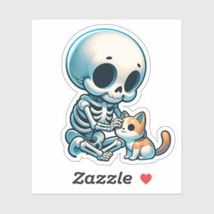 Sticker "Crâne bouddler - Amoureux des chats Goth"
