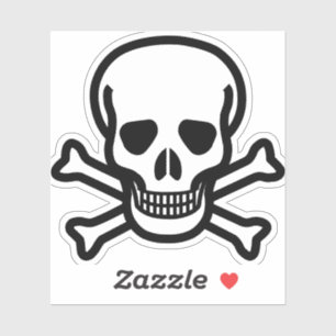 Sticker crâne croisé-danger-os croisés