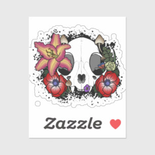 Sticker Crâne de chat Doom et Bloom