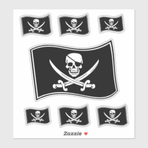 Sticker Crâne de drapeau de pirate de jolly roger et ép