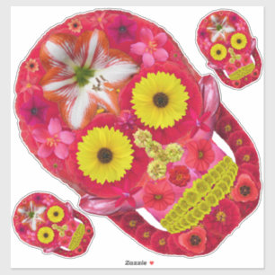 Sticker Crâne de fleurs 6