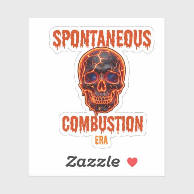 Sticker Crâne de l'ère de combustion spontanée (Feuille)