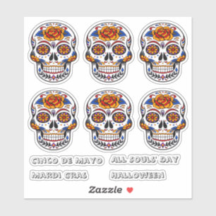 Sticker Crâne de sucre Cinco de Mayo Tous les Âmes Jour Ma