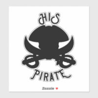 Crâne et épée à croix noires de pirate HIS
