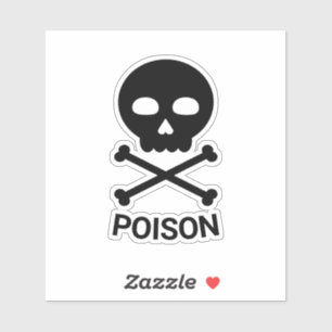 Sticker Crâne et os avec texte
