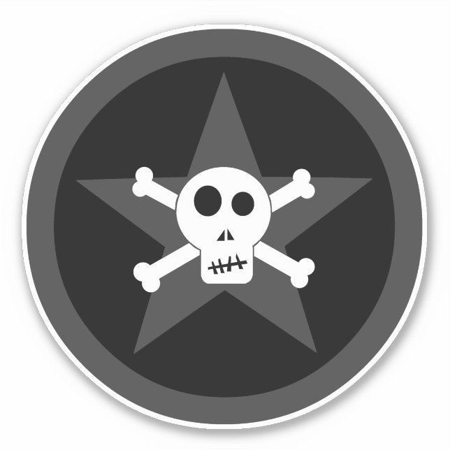 Sticker Crâne et os croisés (Devant)