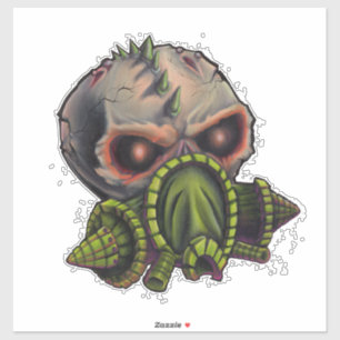 Sticker Crâne gasmasque II