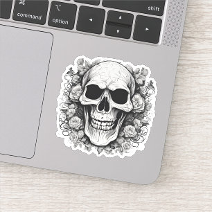 Sticker Crâne gothique souriant étanche