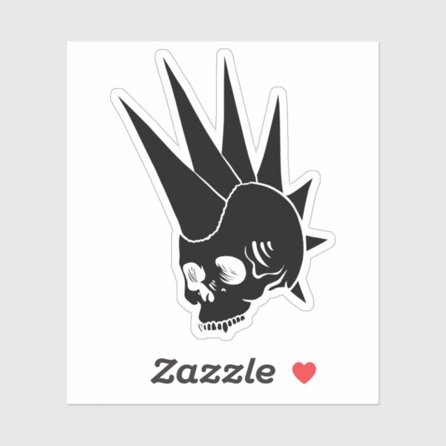 Sticker Crâne Jawless Punk personnalisable version 2 (Feuille)