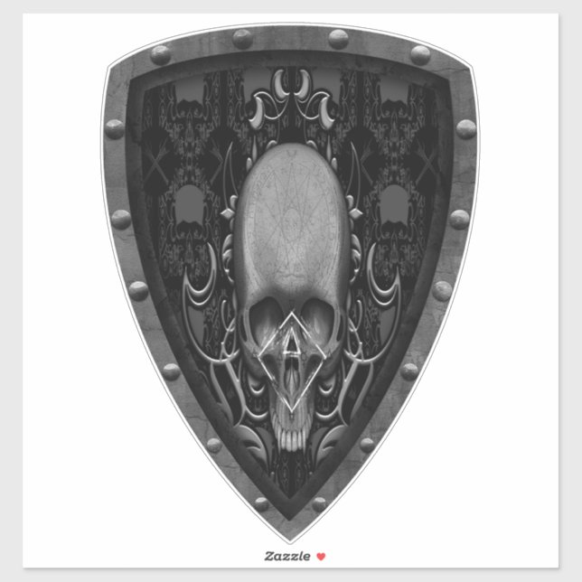 Sticker crâne Motif floral (Feuille)