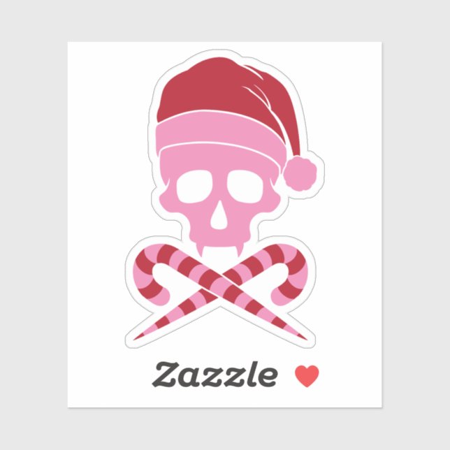 Sticker Crâne personnalisable Santa Claus (Feuille)