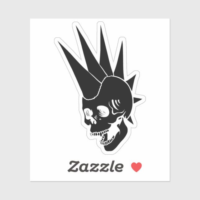 Sticker Crâne Punk personnalisable version 2 (Feuille)