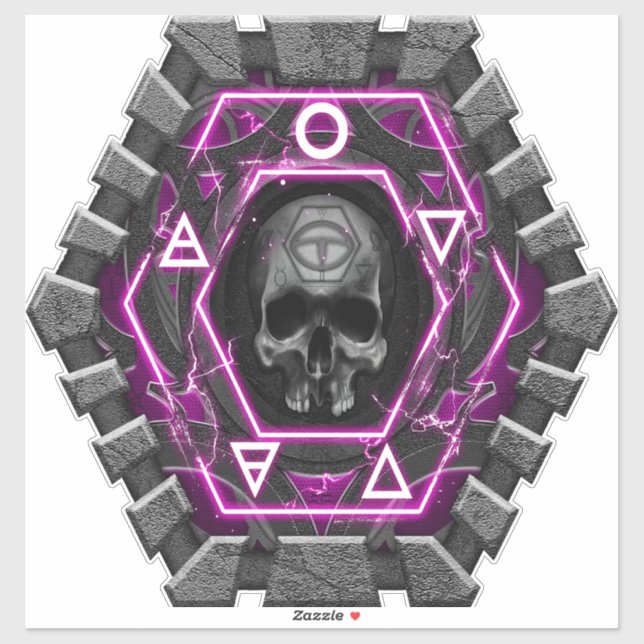 Sticker crâne Sigles et joints (Feuille)