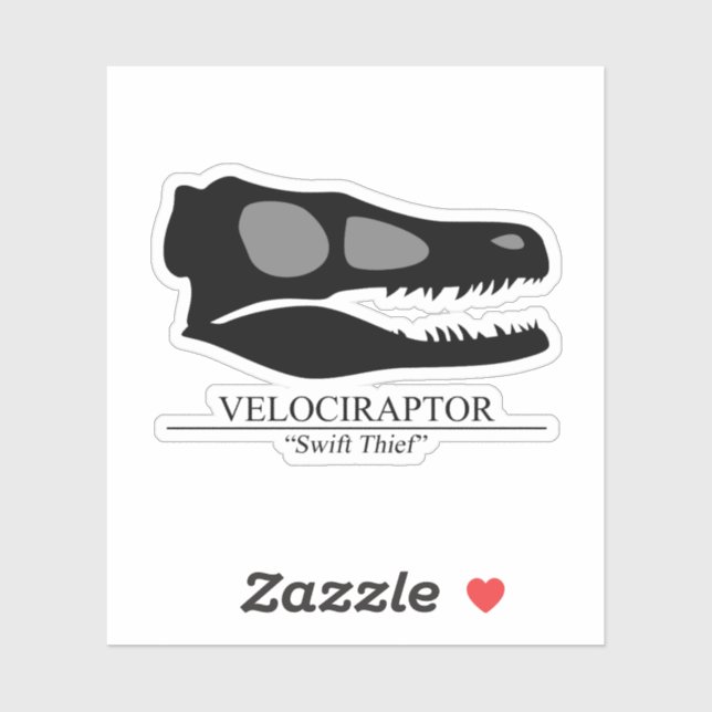 Sticker Crâne Velociraptor (Feuille)