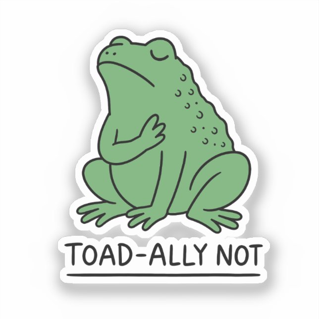 Sticker Crapaud Drôle - Allié Pas Grenouille (Recto)