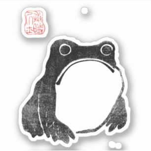 Sticker Crapaud grognon japonais animal drôle imperturbabl