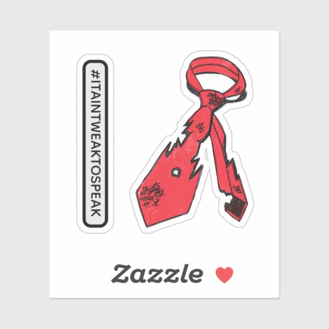 Sticker Cravate crevée et déchirée (Feuille)