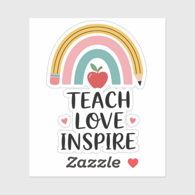 Sticker Crayon arc-en-ciel vibrant pour enseignant avec po (Feuille)