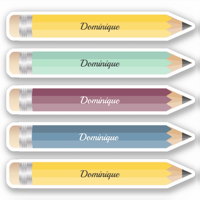 Sticker crayon de nom personnalisable - Vinyl coup (Devant)