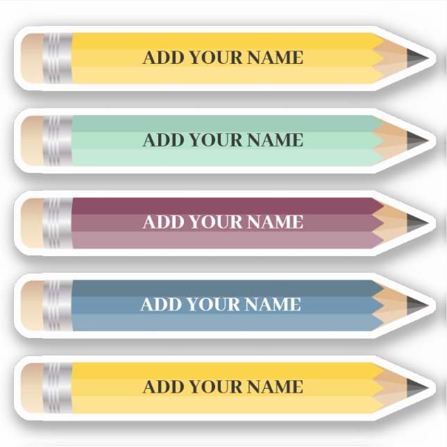 Sticker crayon de nom personnalisable - Vinyl coup (Devant)