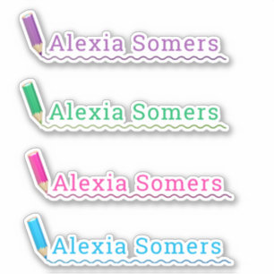 Sticker crayons/crayons de couleur scolaire nom personnali