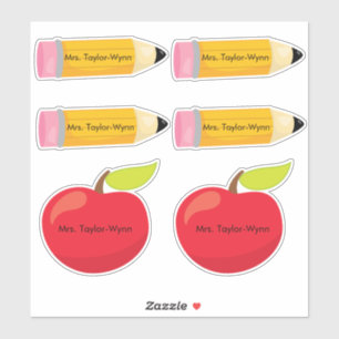 Sticker Crayons et Professeur de Classe Personnaliser Appl