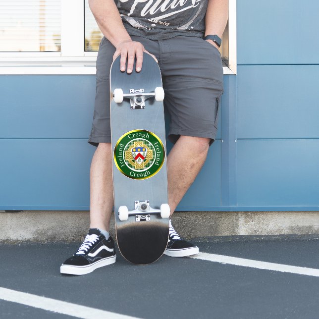 Sticker Creagh Shield & Croix celtique Personnalisé (Patineur)