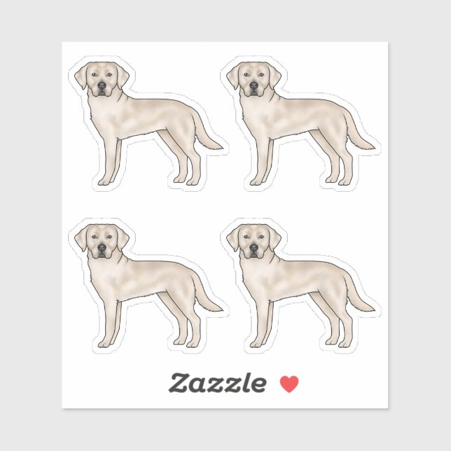 Sticker Cream Labrador Retriever Cute Cartoon Lab Chig Art (Feuille)