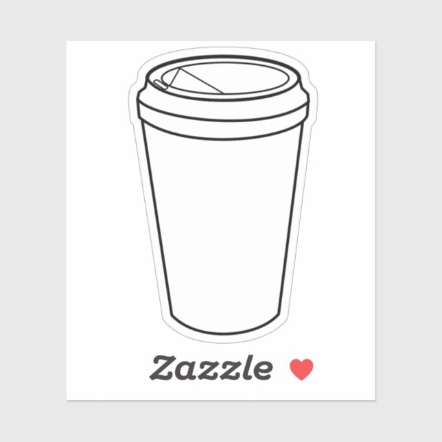 Sticker Création graphique de tasse de café à emporter vin (Feuille)