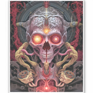 Sticker Créature Alien Surreal Horror Art