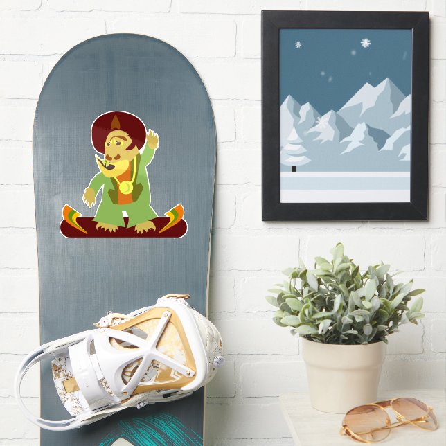 Sticker Créature de dessin animé monstre funky design mign (Snowboard)