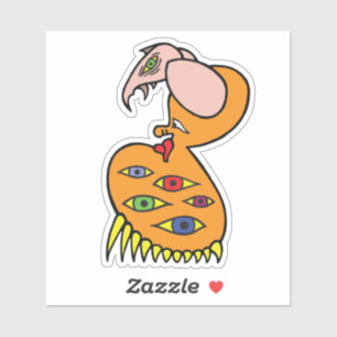 Sticker Créature orange aux multiples yeux