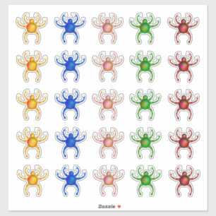 Sticker Créatures de crabe alien néon