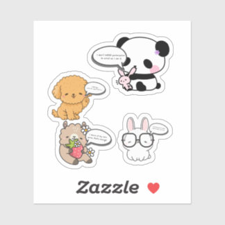 Sticker Créatures Mignonnes et Impertinentes Protégeant Ma