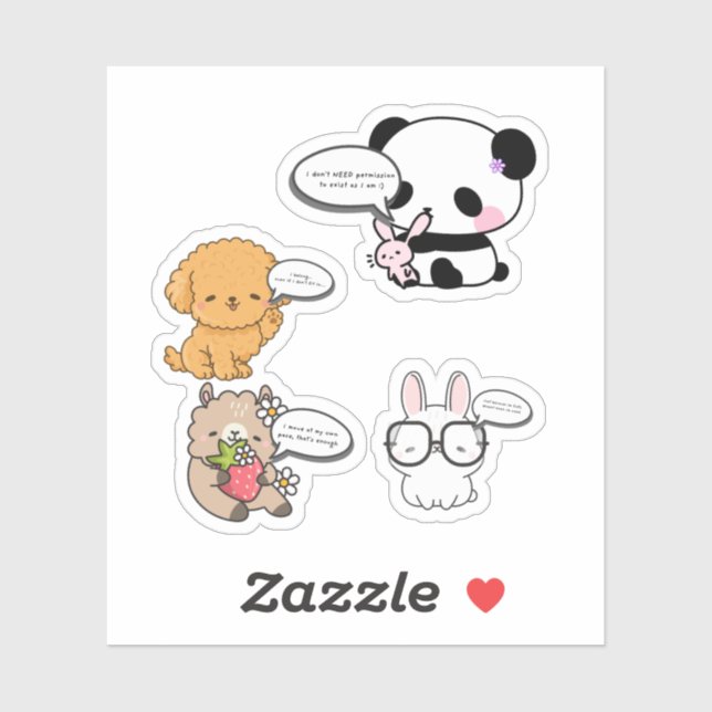 Sticker Créatures Mignonnes et Impertinentes Protégeant Ma (Feuille)